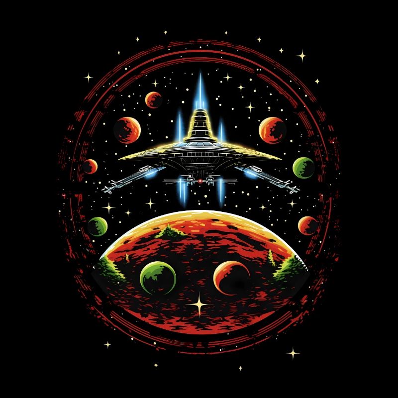 Pull de Noël moche - vaisseau spatial