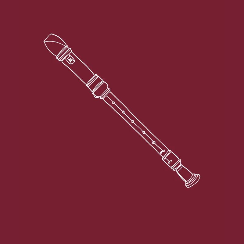 Recorder Oneline Art - Recorder Instrument
