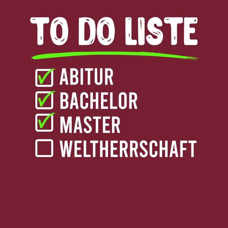 Liste des choses à faire Abitur Bachelor Master