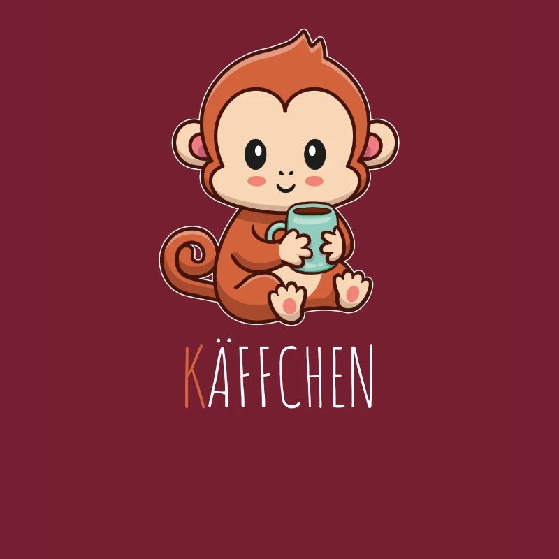 Käffchen Äffchen mit Tasse Kaffee Kaffeetrinker