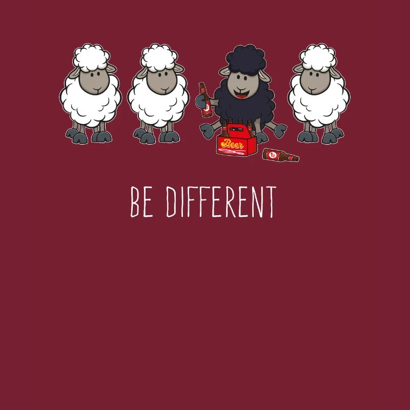 Be Different Schwarzes Schaf Bier Biertrinker Fun