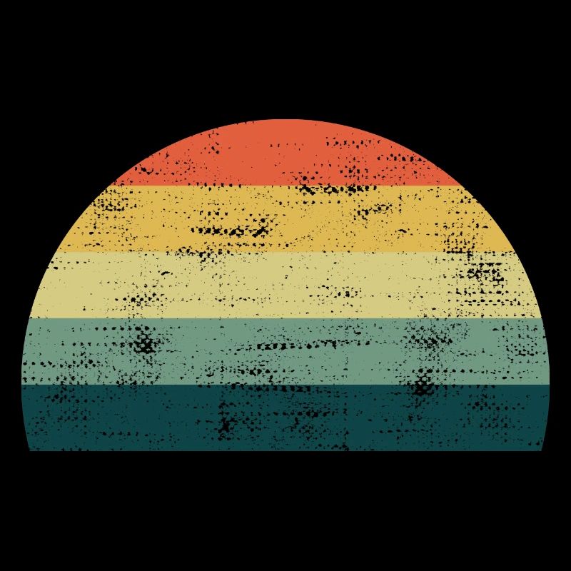 Retro Sonne Sunset Regenbogen Farben Vorlage