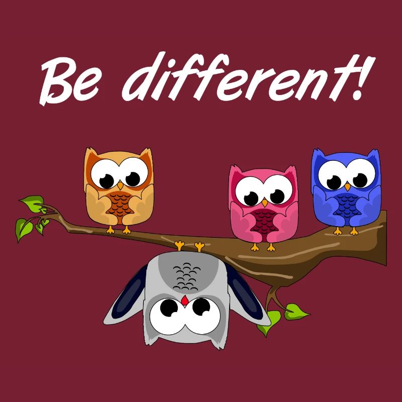Be Different! - Süßer Fun Spruch - Eulen Motto