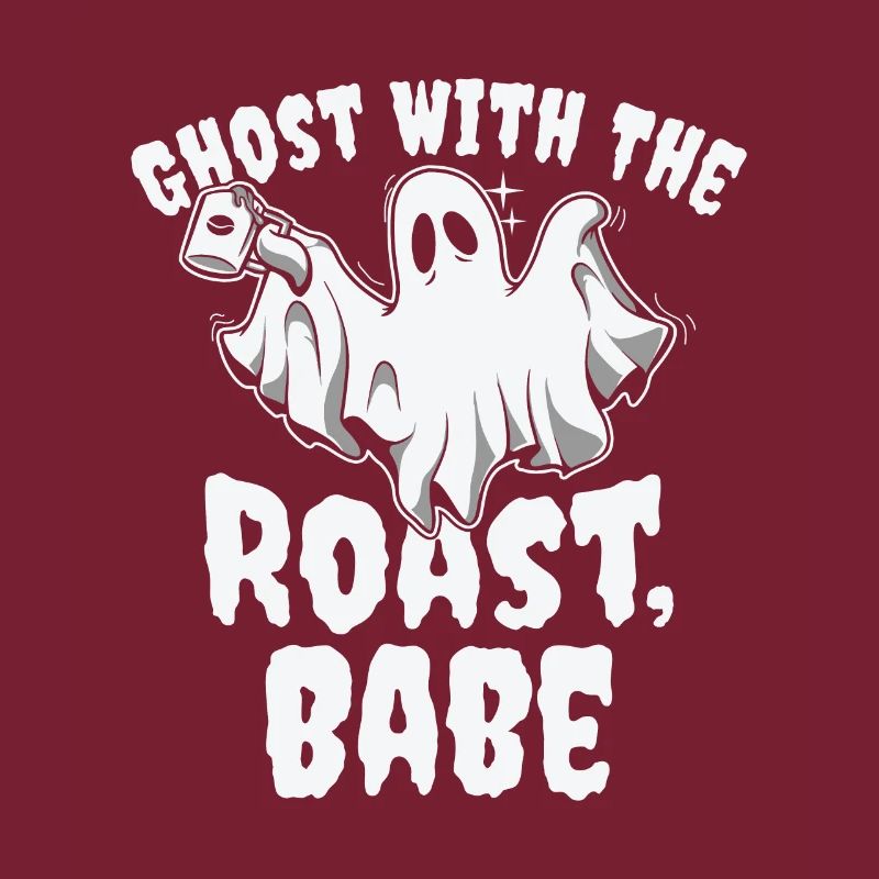 Halloween Ghost Line Art Coffee Lover Drawing