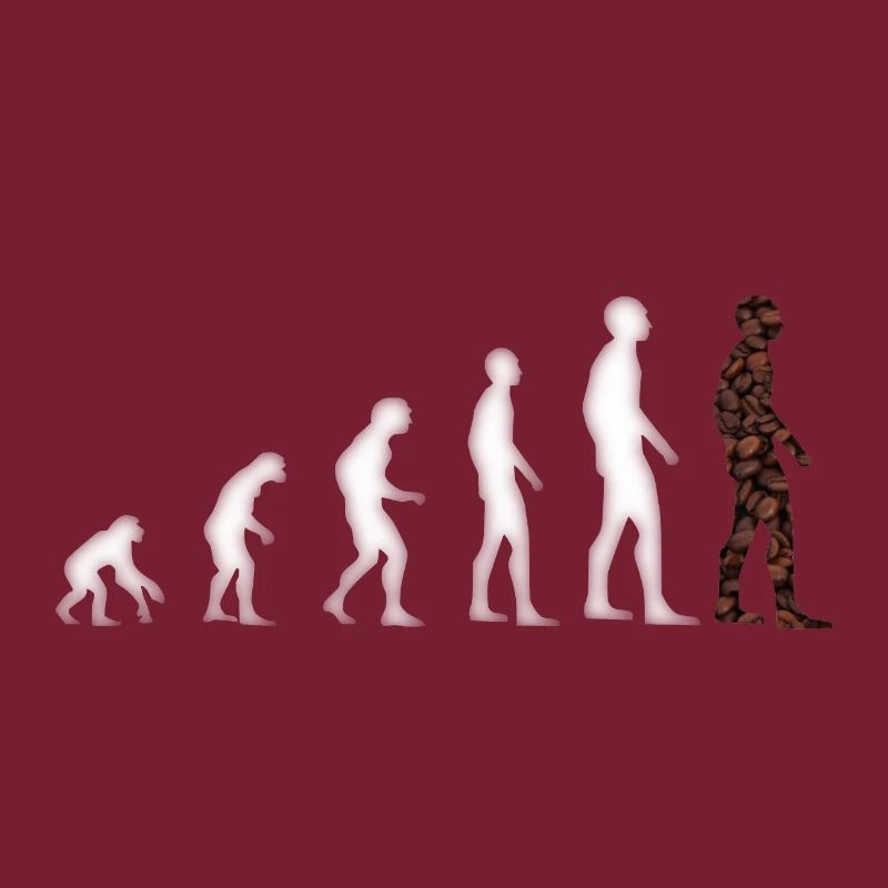 Evolution Mensch Affe Aufrichten Kaffee