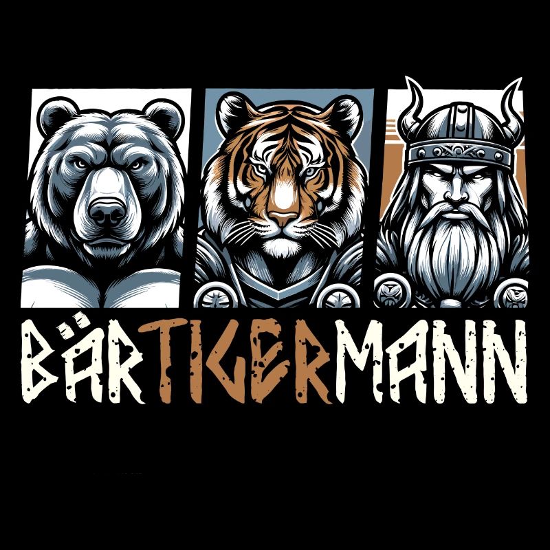 Bärtigermann Bär Tiger Mann Geschenk Bart