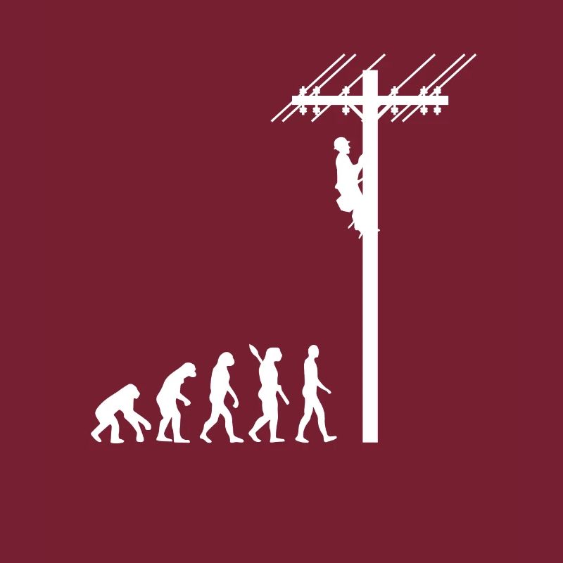 Elektriker / Mast - Evolution des Menschen /Darwin