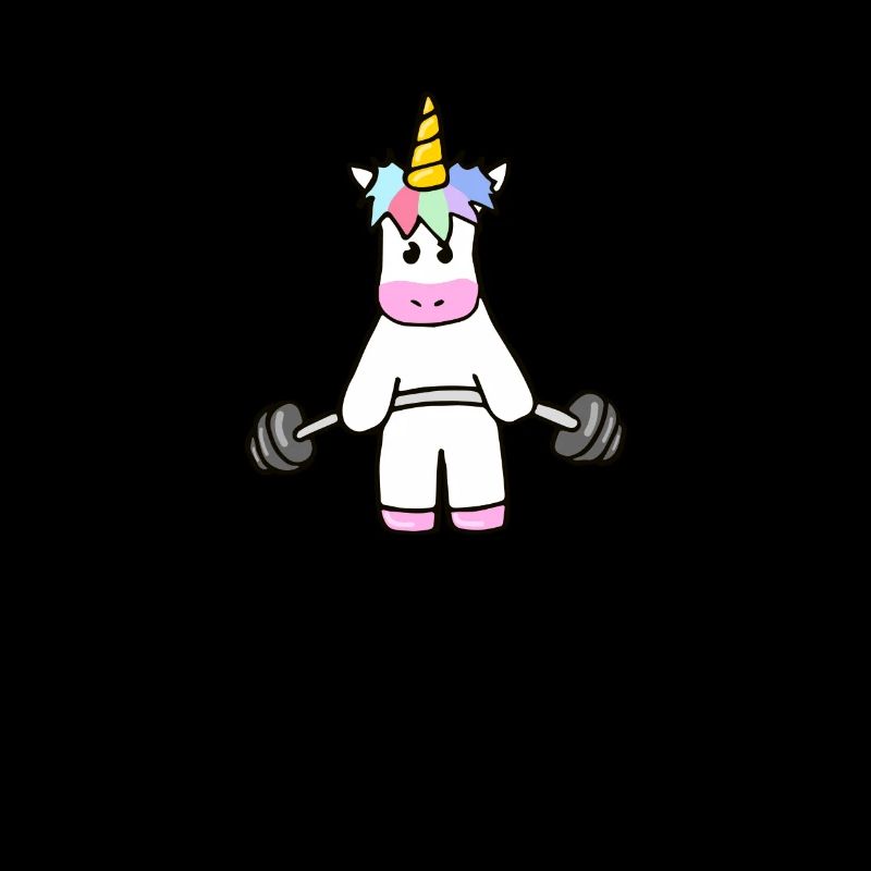 Einhorn mit einer Hantel