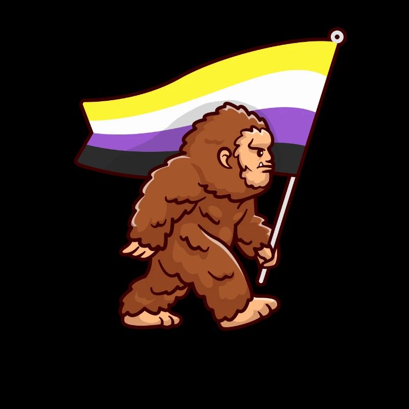 Bigfoot Gender Non-binary Pride Flag Colors