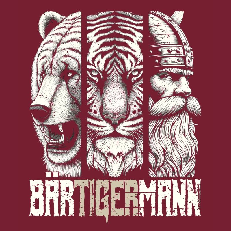 Bärtigermann Bär Tiger Mann Geschenk Bart