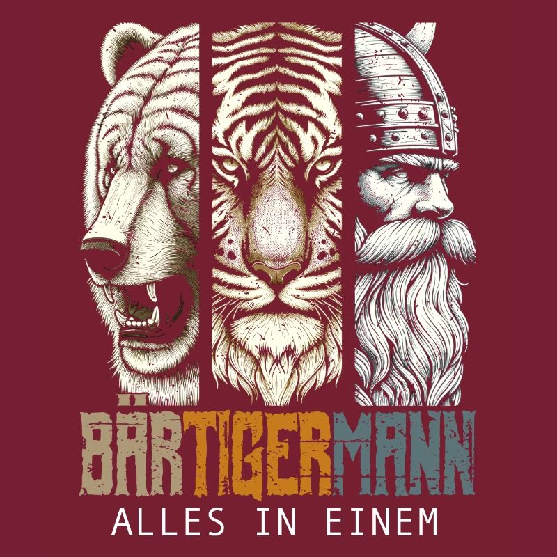Bärtigermann Bär Tiger Mann Geschenk Bart