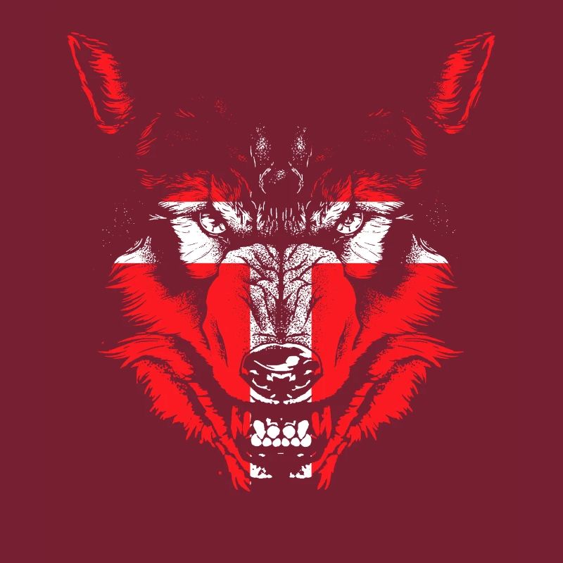 Loup avec le drapeau du Danemark
