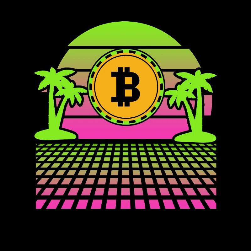 Bitcoin Cryptocurrency Crypto Retro Vaporwave 90s