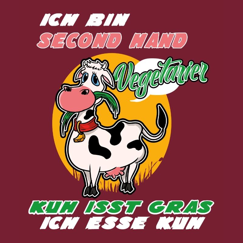 Ich Bin Second Hand Vegetarier Kuh Isst Gras