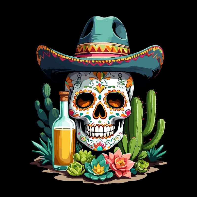 Sugar Skull Mexique Tequila Cinco de Mayo Célébration