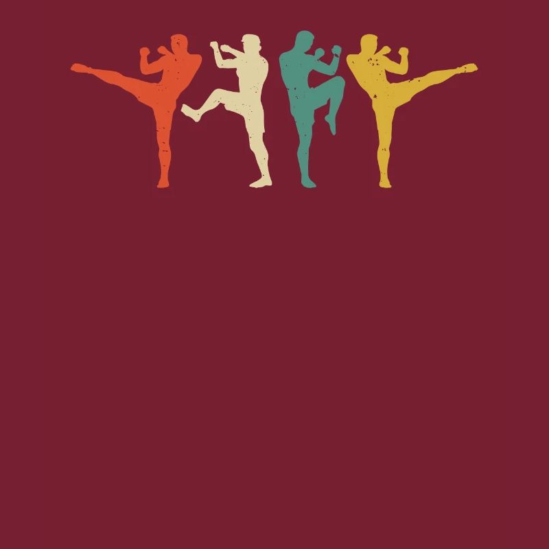 Silhouettes de Muay Thai Combattant de Muay Thai