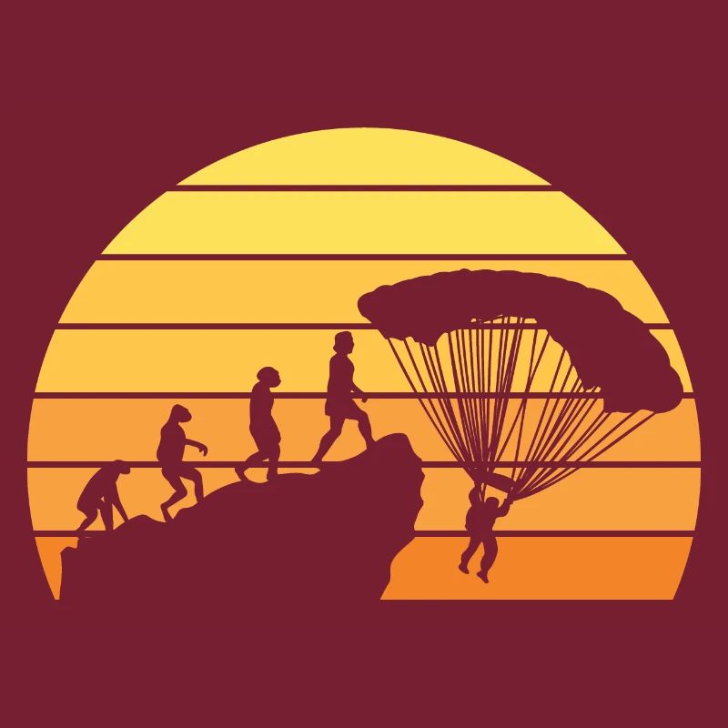 Fallschrimspringen Evolution Urmensch Fallschirm