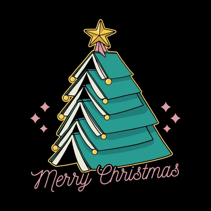 Christmas Tree Book Lover Reading
