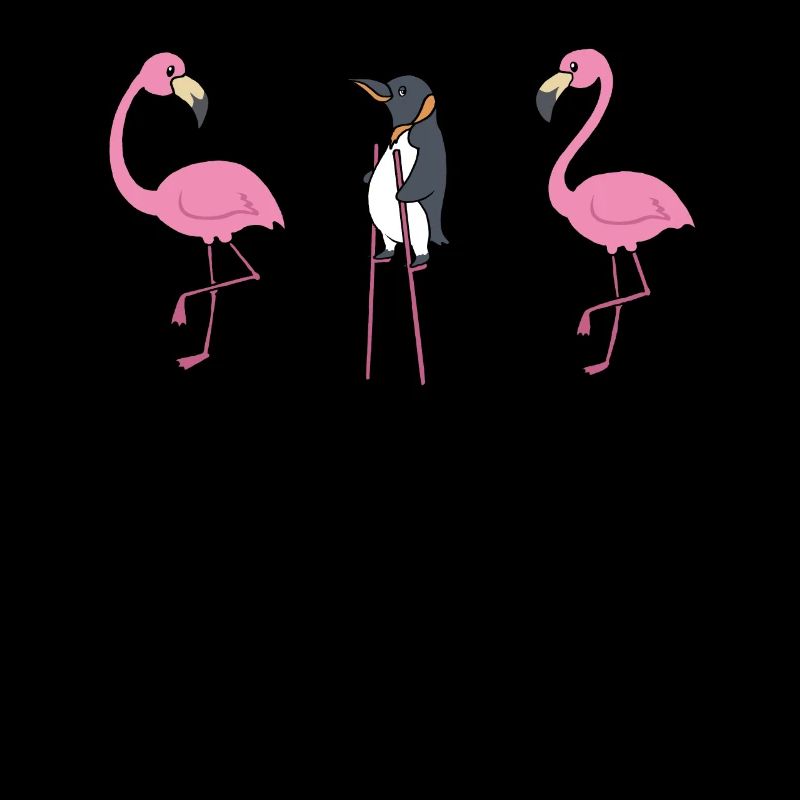 Flamingo Pinguin auf Stelzen Lustiges Geschenk