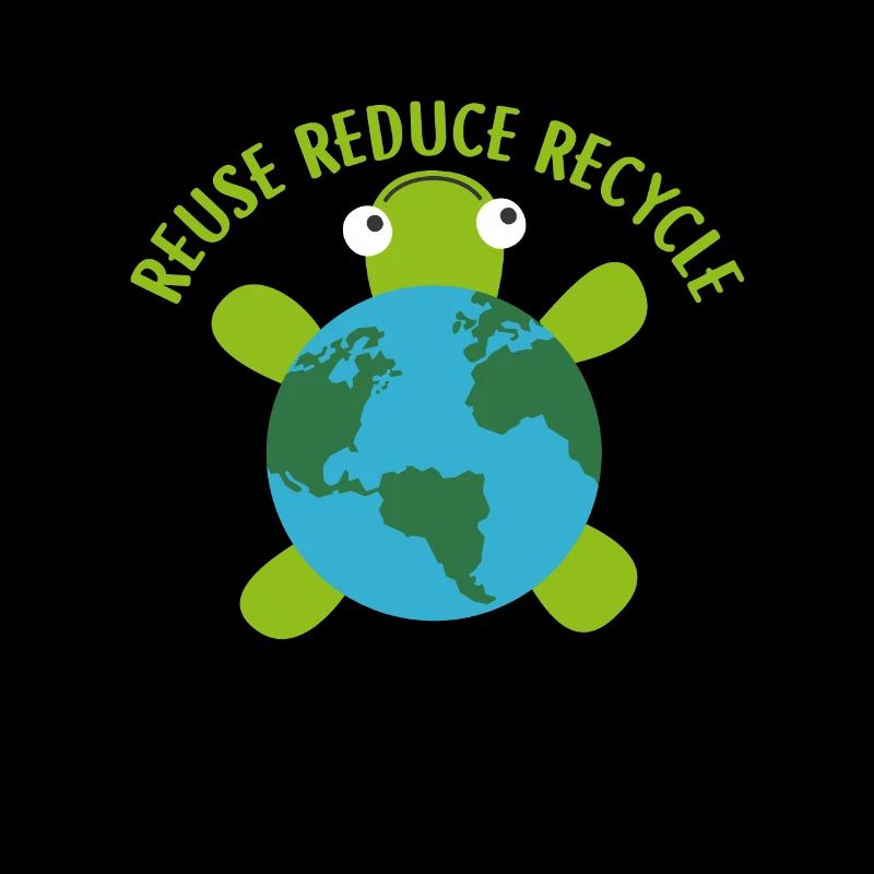 Reduce Reuse Recycle Turtle -Save Earth Ocean
