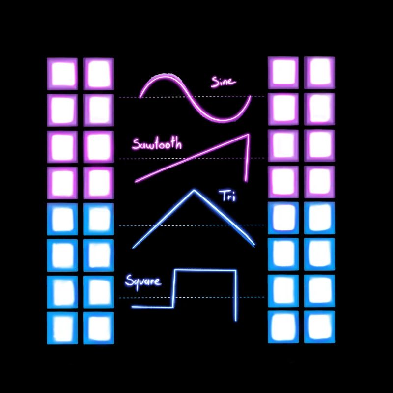 Synthesizer nerd analog audio waveform