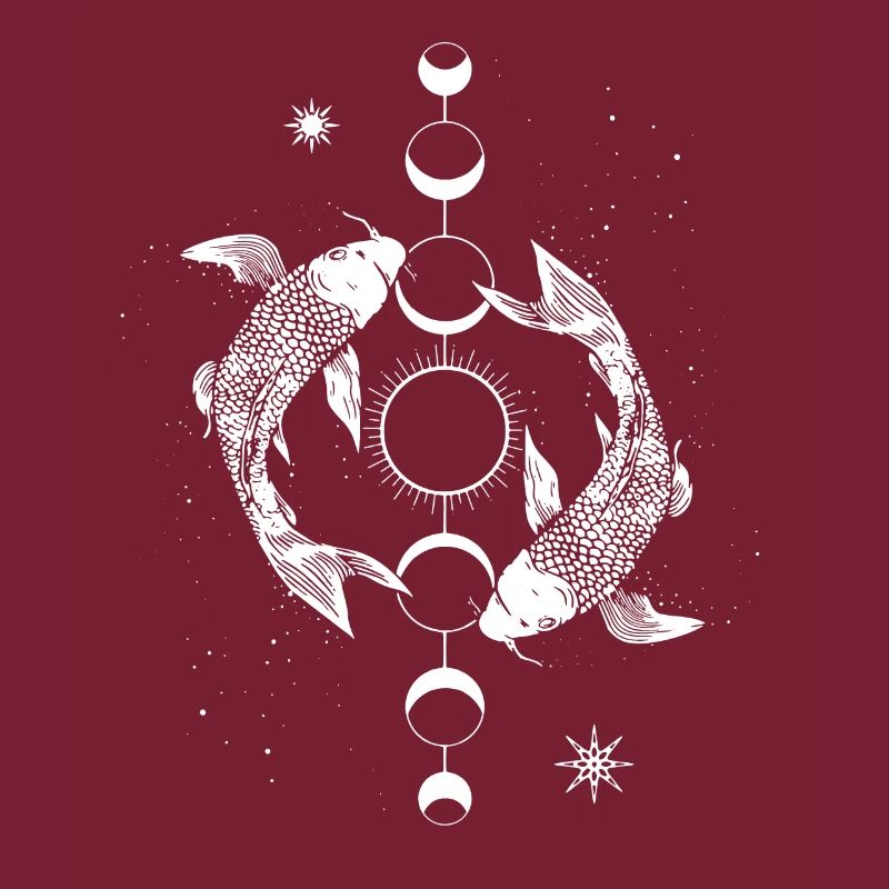 Koi Carp Moon Moon Phase Sun Japanese Fish