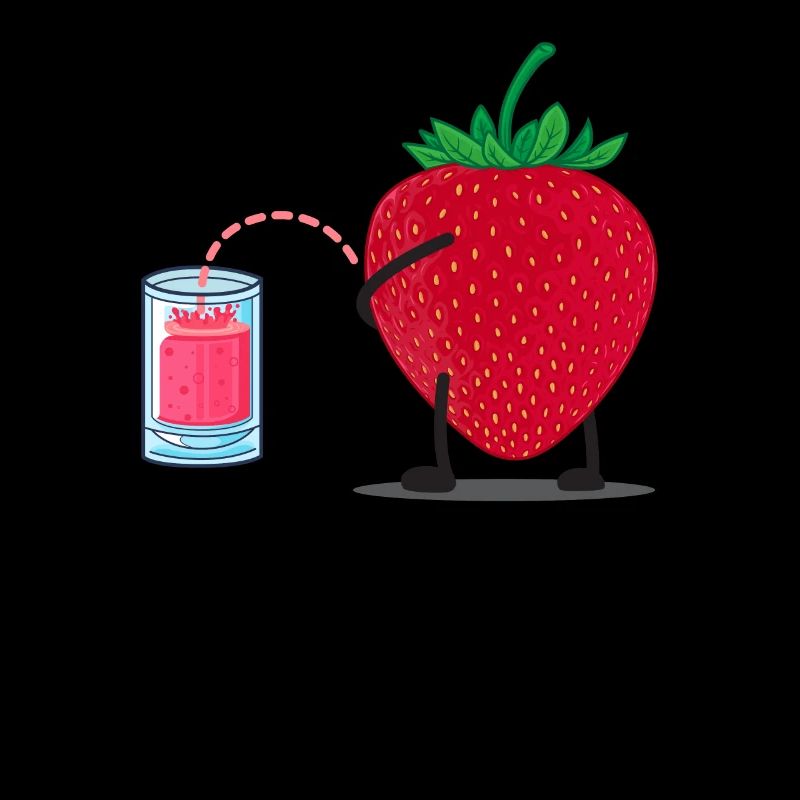 Witzige Erdbeere Erdbeersaft