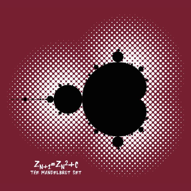 Fraktal The Mandelbrot Set Formule de maths en blanc