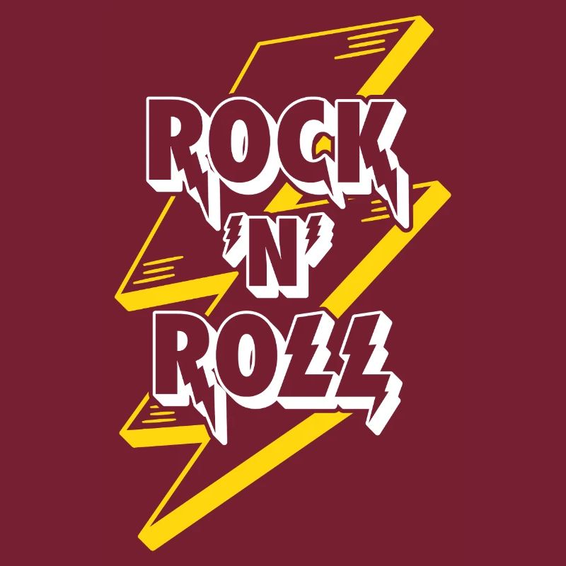 Logo texte rock’n’roll avec éclair