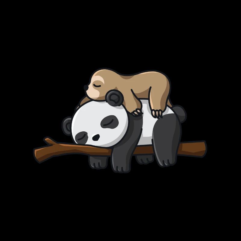 Panda sloth lovers cute sleeping cute