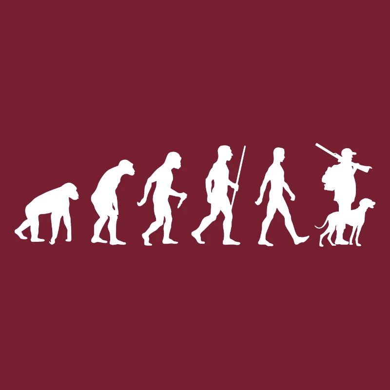 Evolution Jäger mit Hund Geschenk Geschenkidee