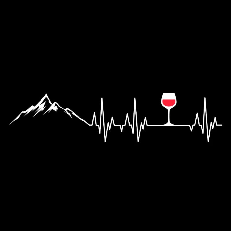 Montagne e vino cuore pulsante vino rosso ECG Mountain