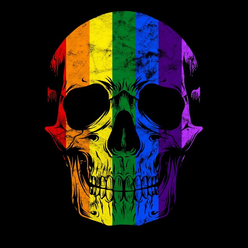 Rainbow Regenbogen Totenkopf LGBT