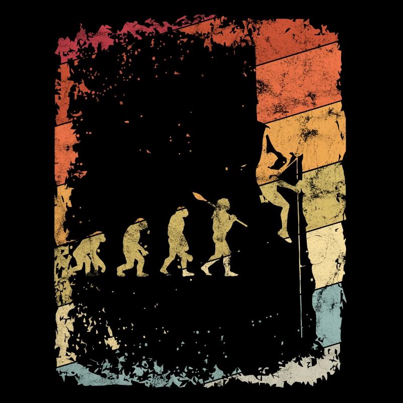 Climbing Evolution Gift Vinatge Retro