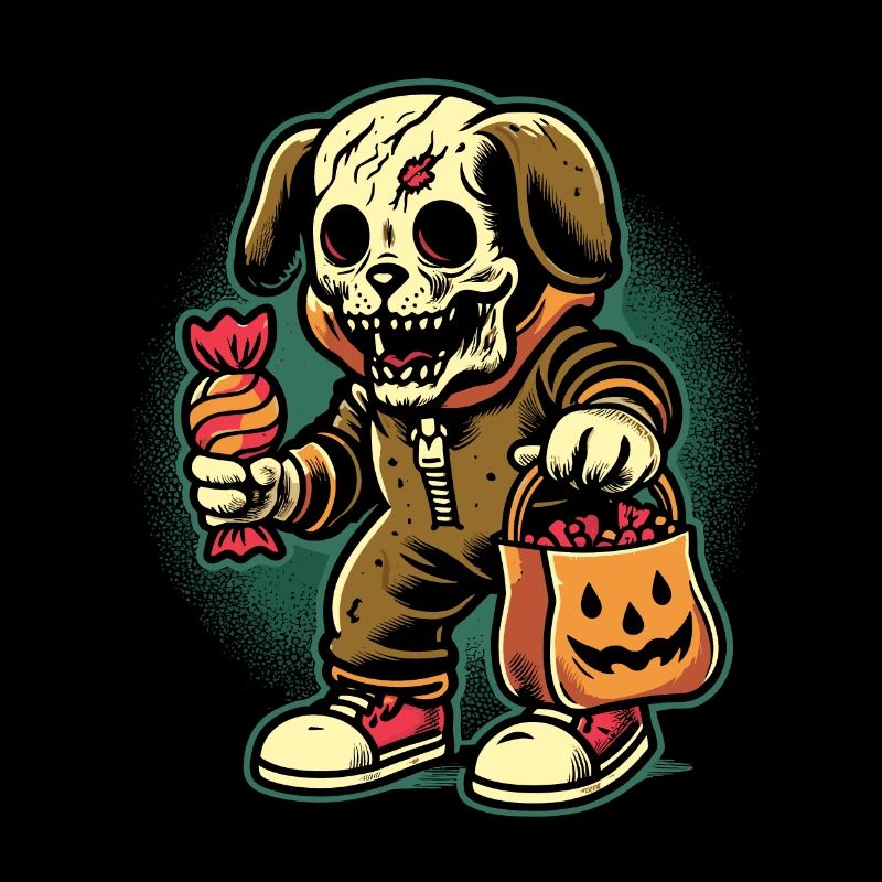 Untote Zombie Hund Süßes Oder Saures