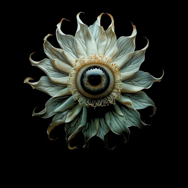 Esthétique Weirdcore Fleur Globe oculaire humain
