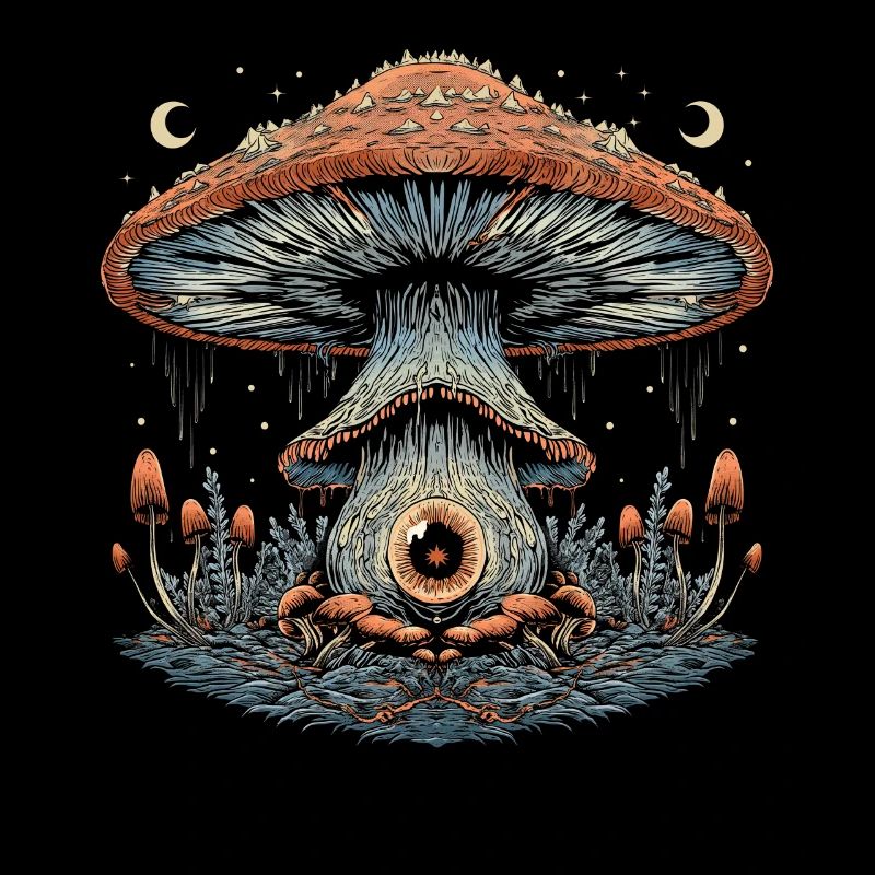 Cottagecore Weirdcore Esthétique Champignon Globe oculaire Mon