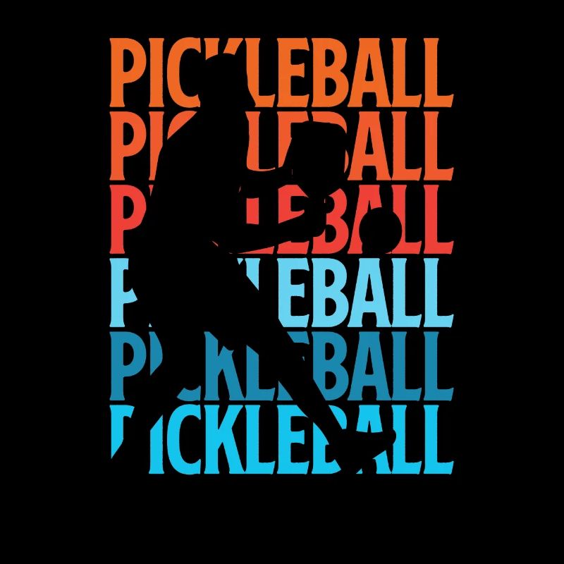 Pickleball Silhouette Retro Gradient