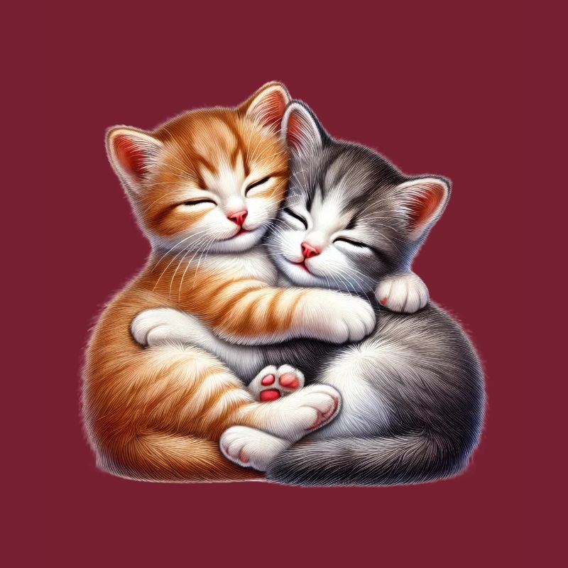 Deux chatons câlins dans une étreinte affectueuse