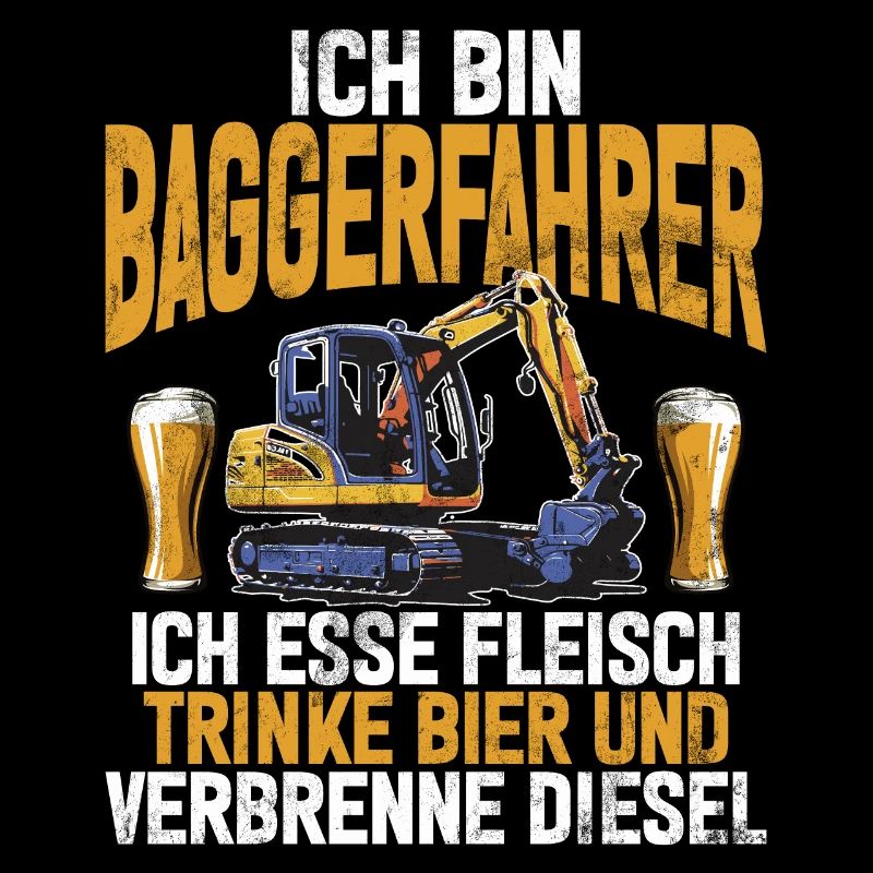 Excavator Driver Funny Construction Worker Profession Excavator