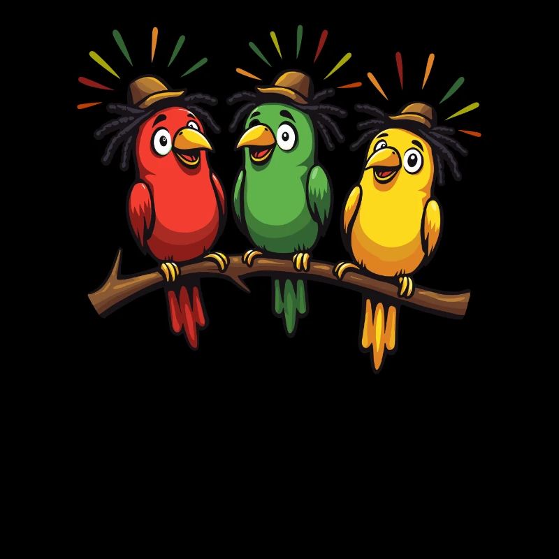 3 petits oiseaux rastafaris rasta jamaïcaine reggae