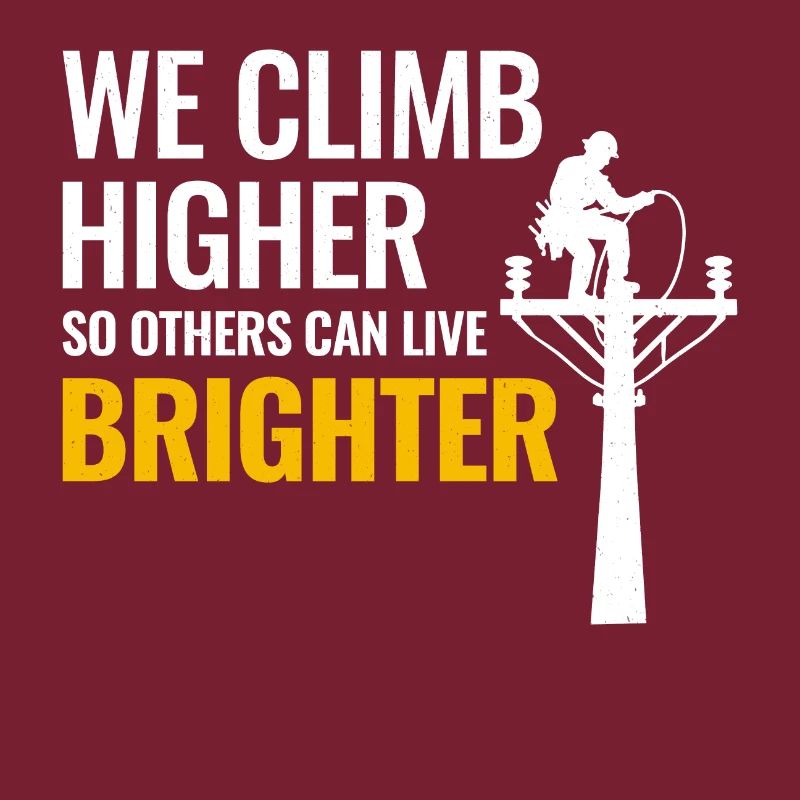 Lineman Climb Higher Bright Future Power Grid