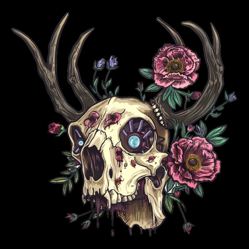 Wendigo Blumen Schädel Wild