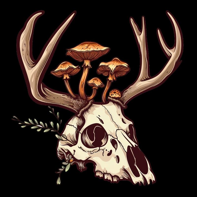 Crâne Champignons Nature Motif
