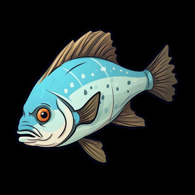 Halibut Fish Motif Perfect for Anglers