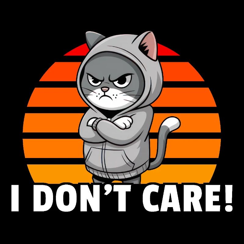 I Don't Care! - Vintage Sunset Katze