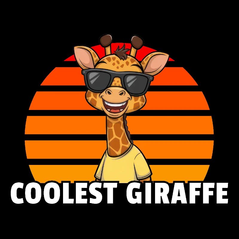 Girafe la plus cool - Coucher de soleil vintage