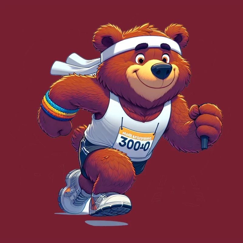 Cute Marathon Runner Bear