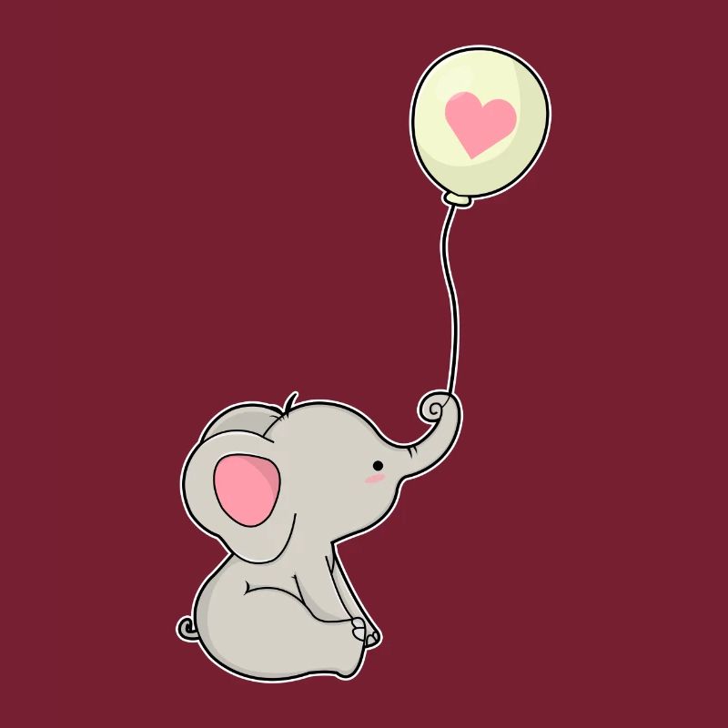 Elefant & Luftballon mit Herz