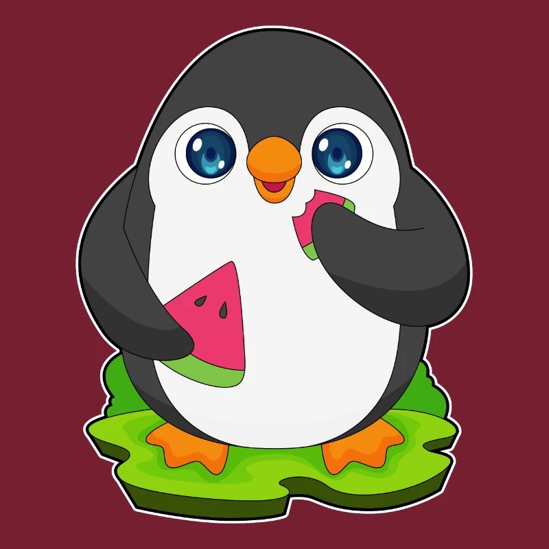 Fruit de pastèque pingouin